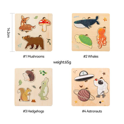 Puzzles en Bois Animaux et Espace pour Enfants