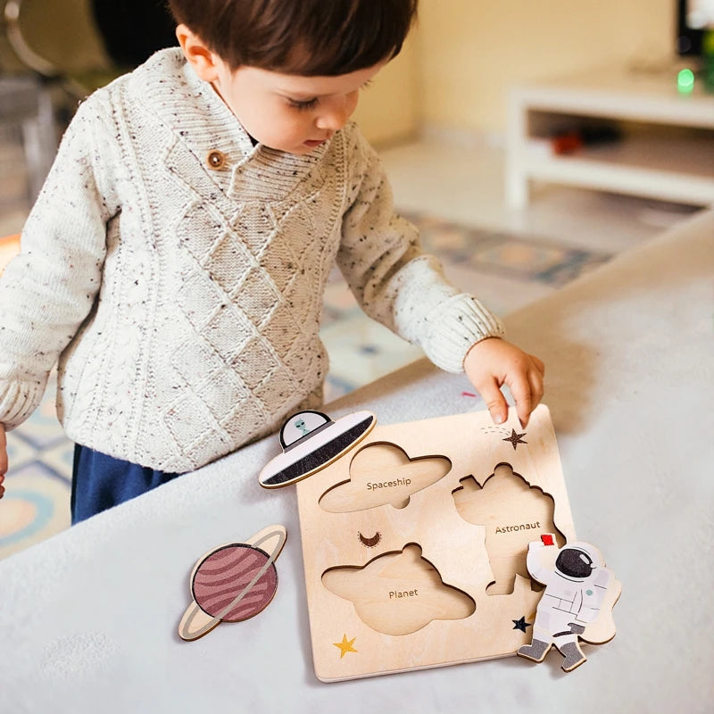 Puzzles en Bois Animaux et Espace pour Enfants