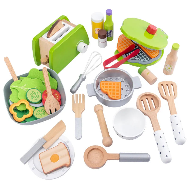 Set de Cuisine en Bois – Jouet d’Imitation Complet